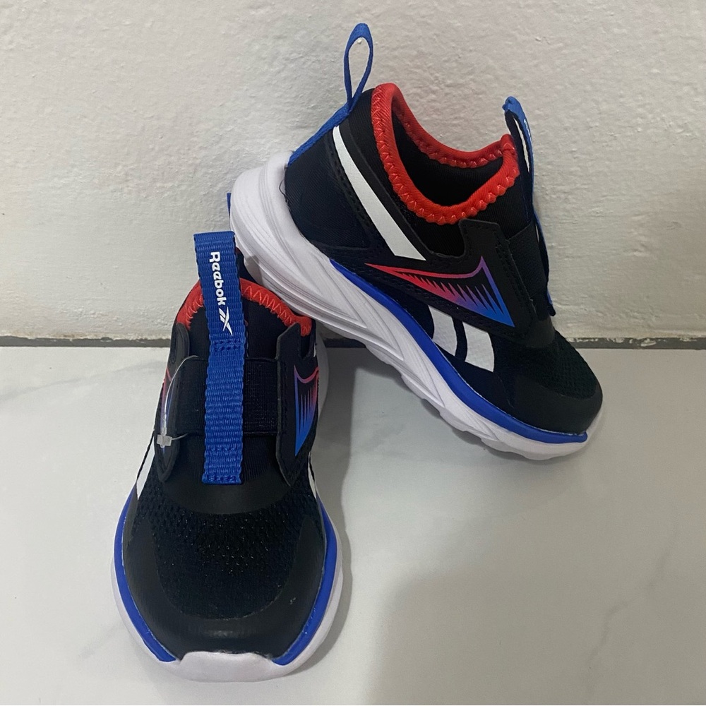 Reebok Lite Spinner Boys' Pre-School Shoes Black Red Sneakers Size 7